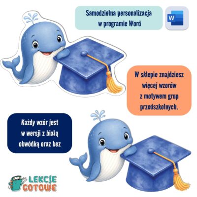 biret dla grupy przedszkolnej pdf dyplomy dyplom zakończenie roku przedszkole dla dzieci wielorybki