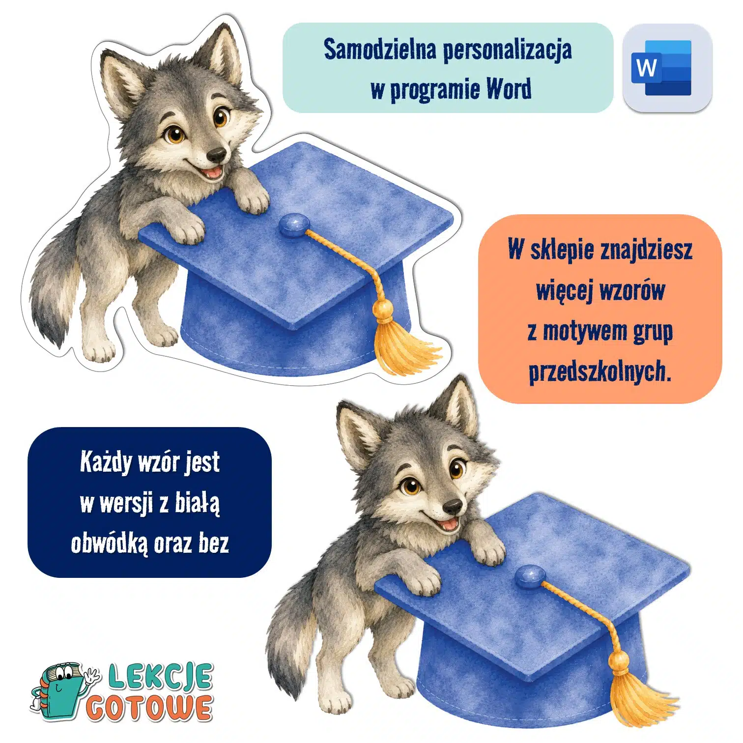 biret dla grupy przedszkolnej pdf dyplomy dyplom zakończenie roku przedszkole dla dzieci wilki wilczki