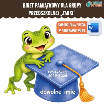 biret dla grupy przedszkolnej pdf dyplomy dyplom zakończenie roku przedszkole dla dzieci żaby żabki