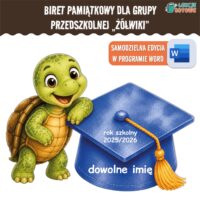 biret dla grupy przedszkolnej pdf dyplomy dyplom zakończenie roku przedszkole dla dzieci żółwie żółwiki
