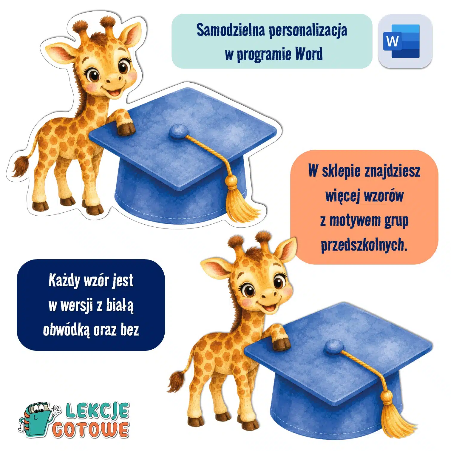biret dla grupy przedszkolnej pdf dyplomy dyplom zakończenie roku przedszkole dla dzieci żyrafy żyrafki