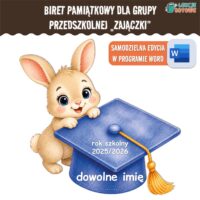 biret dla grupy przedszkolnej zajączki zające króliczki pdf dyplomy dyplom zakończenie roku przedszkole dla dzieci