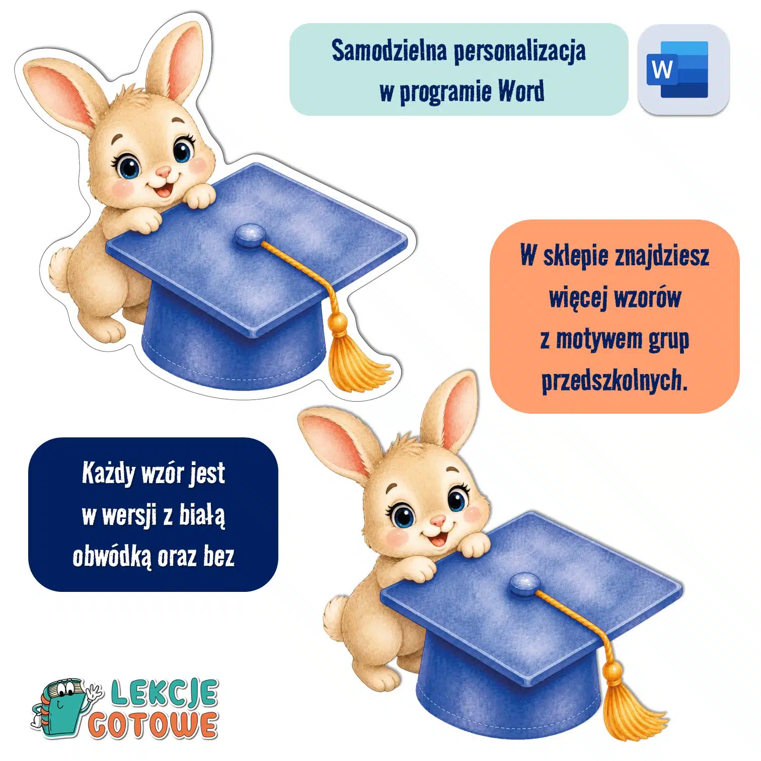biret dla grupy przedszkolnej zajączki zające króliczki pdf dyplomy dyplom zakończenie roku przedszkole dla dzieci