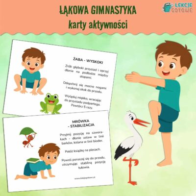 łąkowa gimnastyka karty aktywności pdf do druku wychowanie fizyczne majowa łąka materiały dla dzieci maj mieszkańcy łąki pomysły