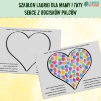 szablon laurki dla mamy i taty serce z odcisków palców pdf prezent upominek do druku dzień rodziny matki ojca do druku