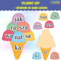 sylabowe lody układanka do nauki czytania czytanie sylaby sylabizowanie lato pomoce dydaktyczne do druku pdf materiały dla dzieci