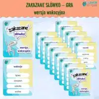 zakazane słówko taboo gra do druku pomysły na zajęcia czerwcowe dla dzieci wersja wakacyjna wakacje