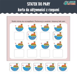 Statek do pary karta aktywności z rzepami do lamibooka
