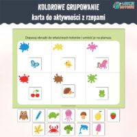 kolorowe grupowanie karta aktywności z rzepami lamibook