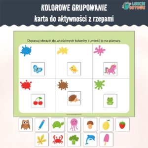 kolorowe grupowanie karta aktywności z rzepami do lamibooka