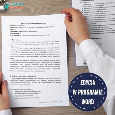 Wydrukowany plan pracy wychowawczej dla klasy 1