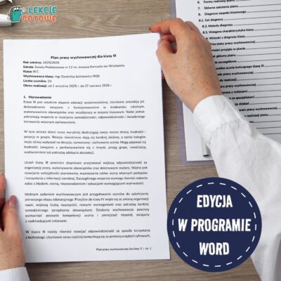 przykładowa strony planu pracy wychowawczej dla klasy 3
