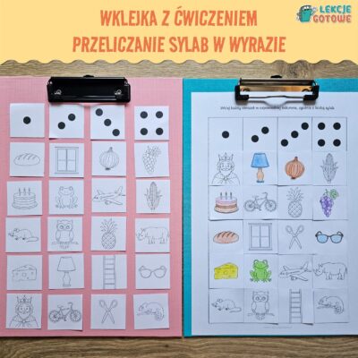 wklejka z ćwiczeniem przeliczanie sylab w wyrazie