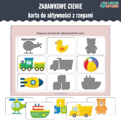 zabawkowe cienie karta aktywności z rzepami do lamibooka