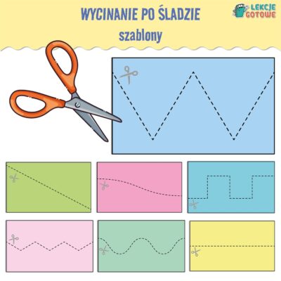 wycinanie po śladzie szablony dla przedszkolaków w pdf do druku