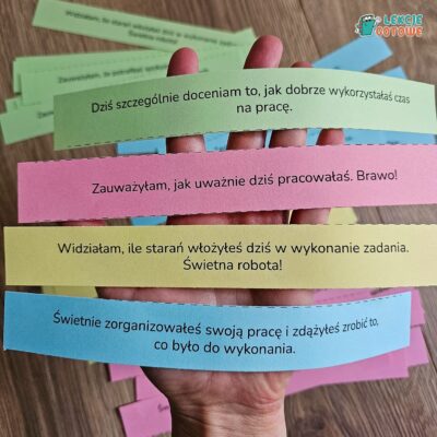 Pozytywna informacja zwrotna bileciki motywacyjne do druku