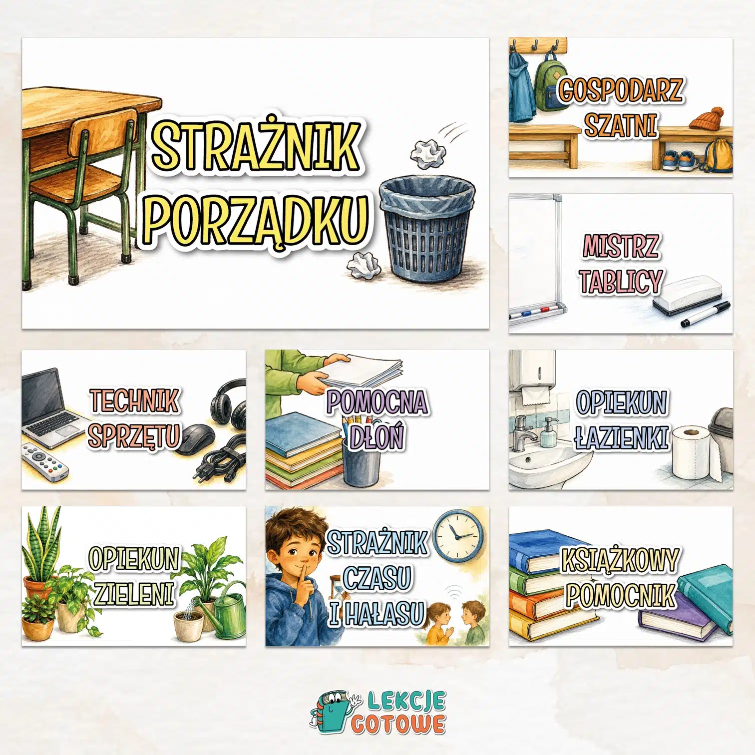 wzory identyfikatorów etykiet dyżurnych
