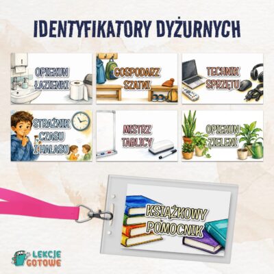 identyfikatory dyżurnych etykiety do organizacji życia w klasie pdf